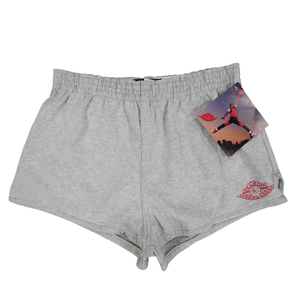 Nike Air Jordan Shorts Boys XL Vintage 80s Deadstock Gray Wings Logo USA Made